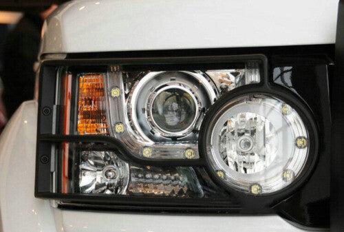 2X Black for Land Rover Discovery 4 2010-2013 Front Headlight Lamp Protect Guard