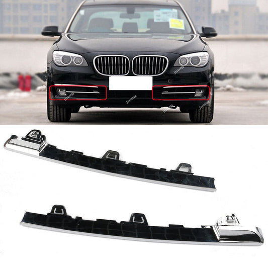 Pair Front Bumper Foglight Grille Cover Holder Trim for BMW 7 Series 2013-2015