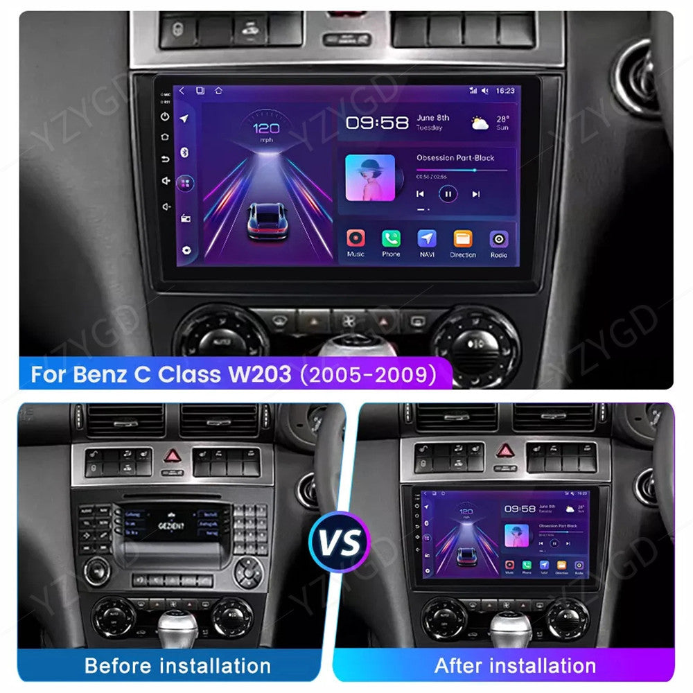 for Mercedes for Benz C-Class C230 C280 2004-2007 Stereo GPS Car Radio CarPlay WIFI