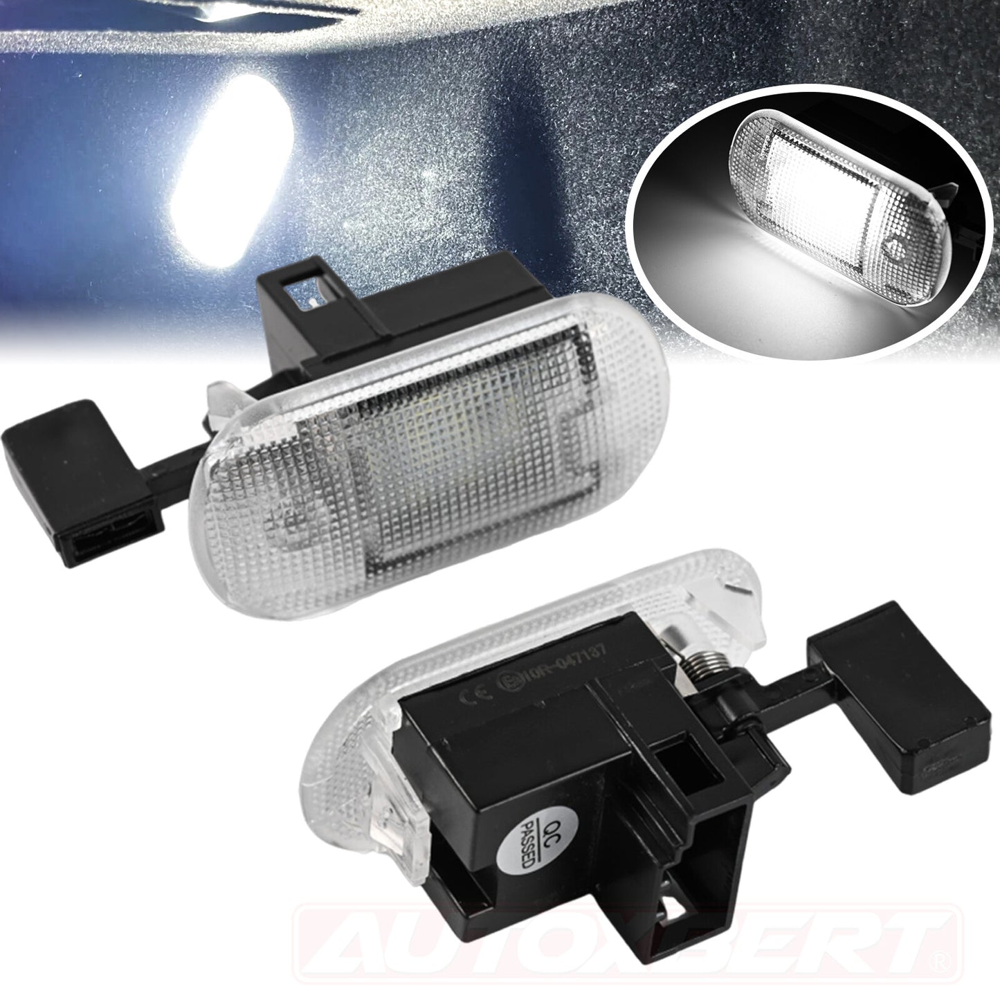 2x LED glove compartment lighting light, for VW for Bora , for Golf 4 IV Touran Touareg II