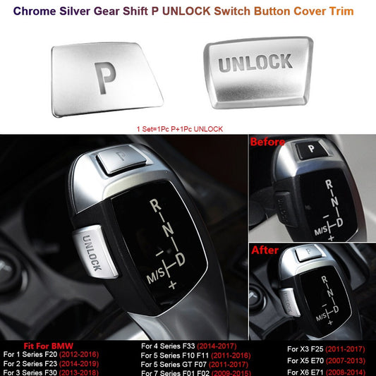 for BMW 3 5 7 X5 X6 F10 F07 F20 F30 Gear Shift Knob Unlock Button Cover Stickers