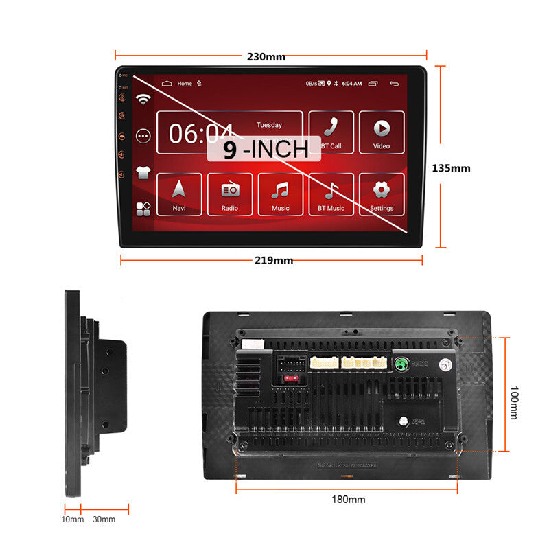 Android Car Radio Autoradio 2+32G 2 Din 9inch WIFI GPS Audio Multimedia Player