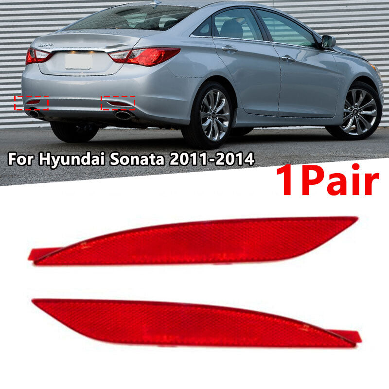 for Hyundai Sonata 2011-2013 Rear Bumper Red Reflector Lens Pair