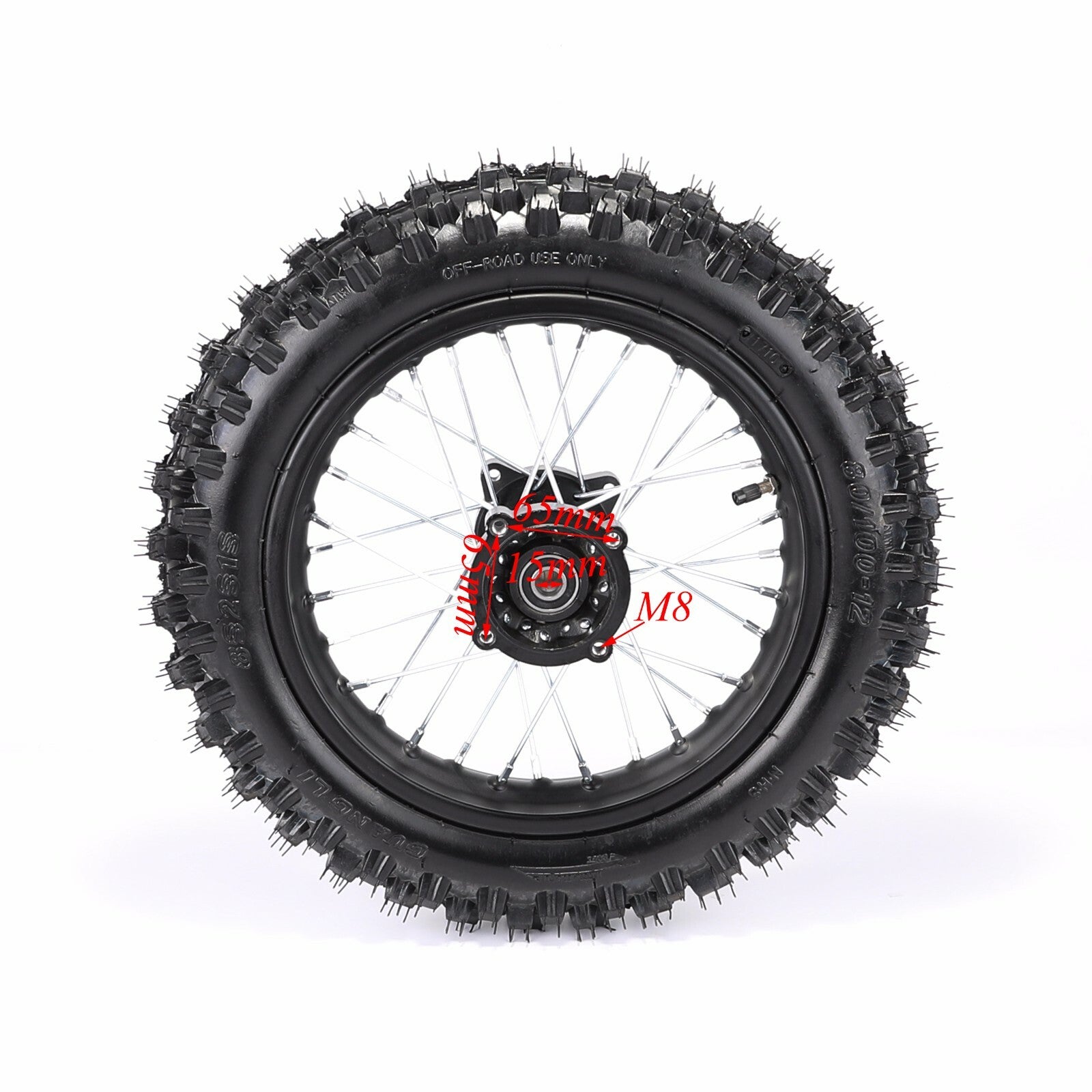 15mm 60/100-14 80/100-12 tire and rim kit for Taodao SSR 110cc 125 CRF70 bicycles.