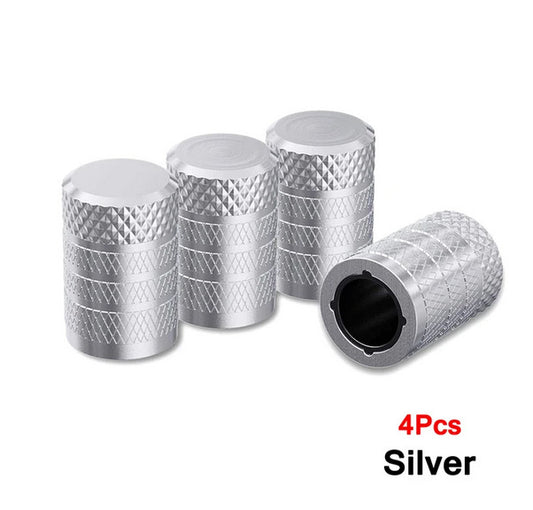 4-piece universal silver tire valve cover rod air dust cover for BMW