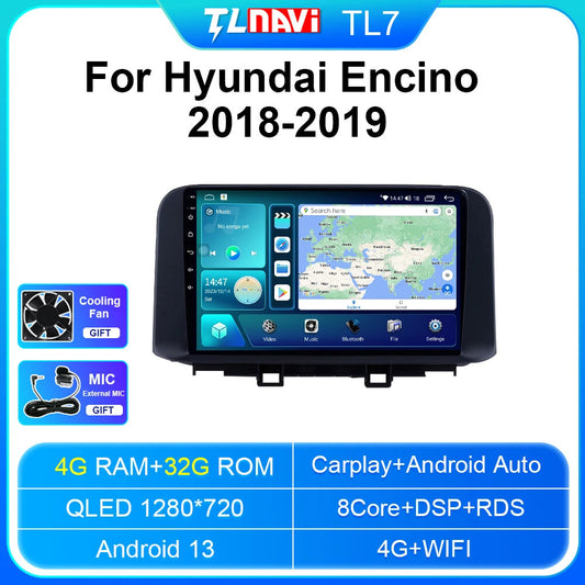 for Hyundai Encino Kona 2018-2019 CarPlay Car Radio GPS Multimedia Player Screen