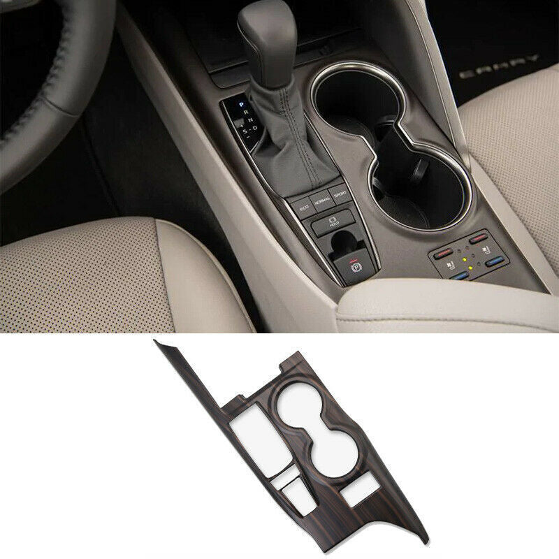 for Toyota for Camry 2018-2023 Wood Grain ABS Central Console Gear Shift Cover Trim