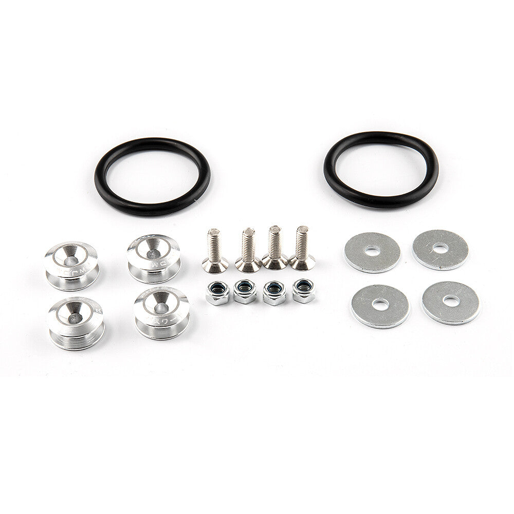JDM Quick Release Fasteners Bumper Trunk Fender Hatch Lids Kit Aluminum Silver