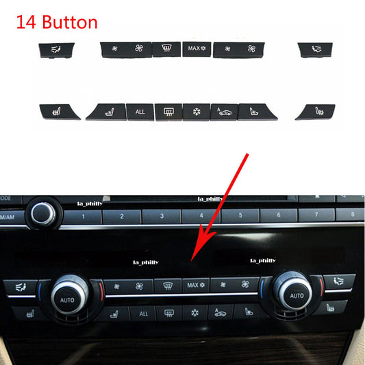 14 Button Key Caps Repair Kit A/C Heater Switch for BMW F07 F10 F11 F01