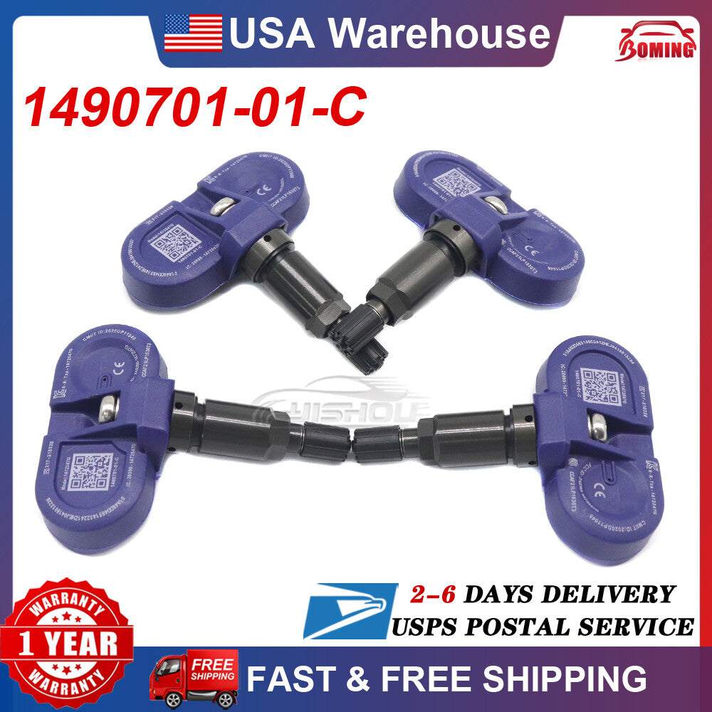 4PCS 1490701-01-C Bluetooth TPMS Sensor for Tesla Model 3 S X Y With Nut 2020-24