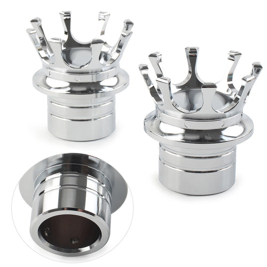 Crown Front Axle Nut Cover Pair Fit for Harley Softail Srtster Road King Chrome