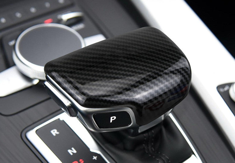 1P Central Control Shift Knob Cover Trim for Audi A4 A5 2017-24 ABS Carbon Fiber