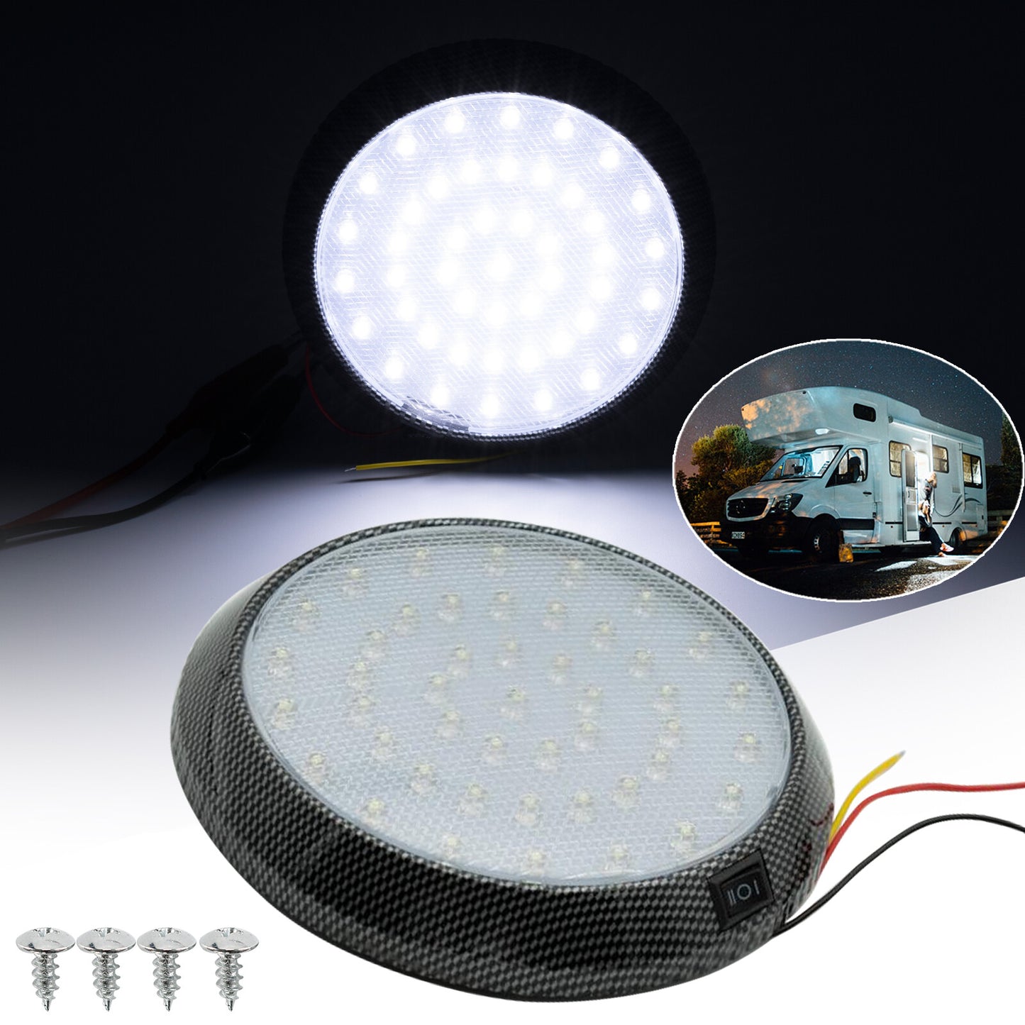 46-LED roof lamp light interior lighting light car car 12V white round DE