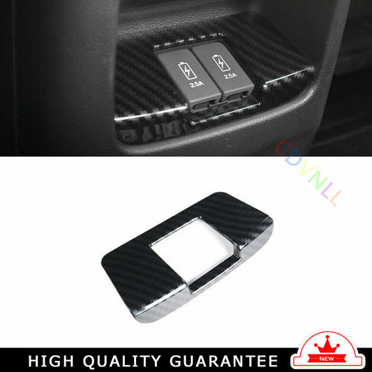 Rear USB Socket Switch Cover Trim 1PCS for Honda CRV CR-V 17-2022 Carbon Fiber