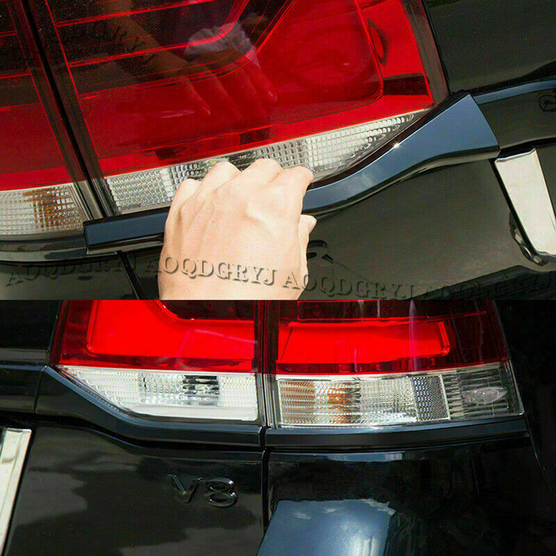 for Land Cruiser LC200 2016-2021 Glossy Black Rear Taillight Moulding Trim Strip