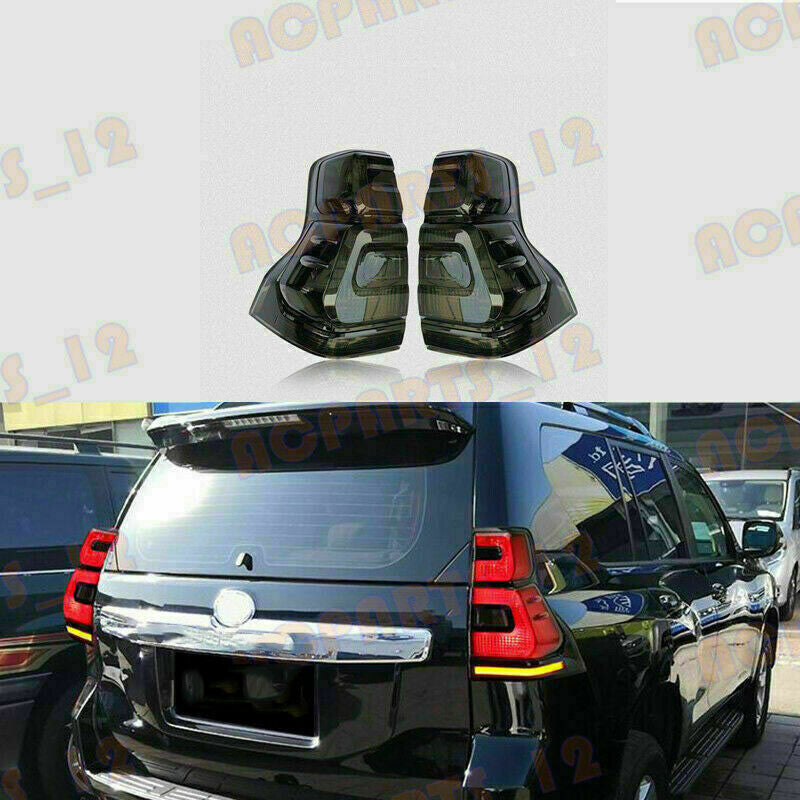 for TOYOTA PRADO FJ/LC150 2018-21 Black Smoky ABS Tail Light Lamp LED Replace 2x