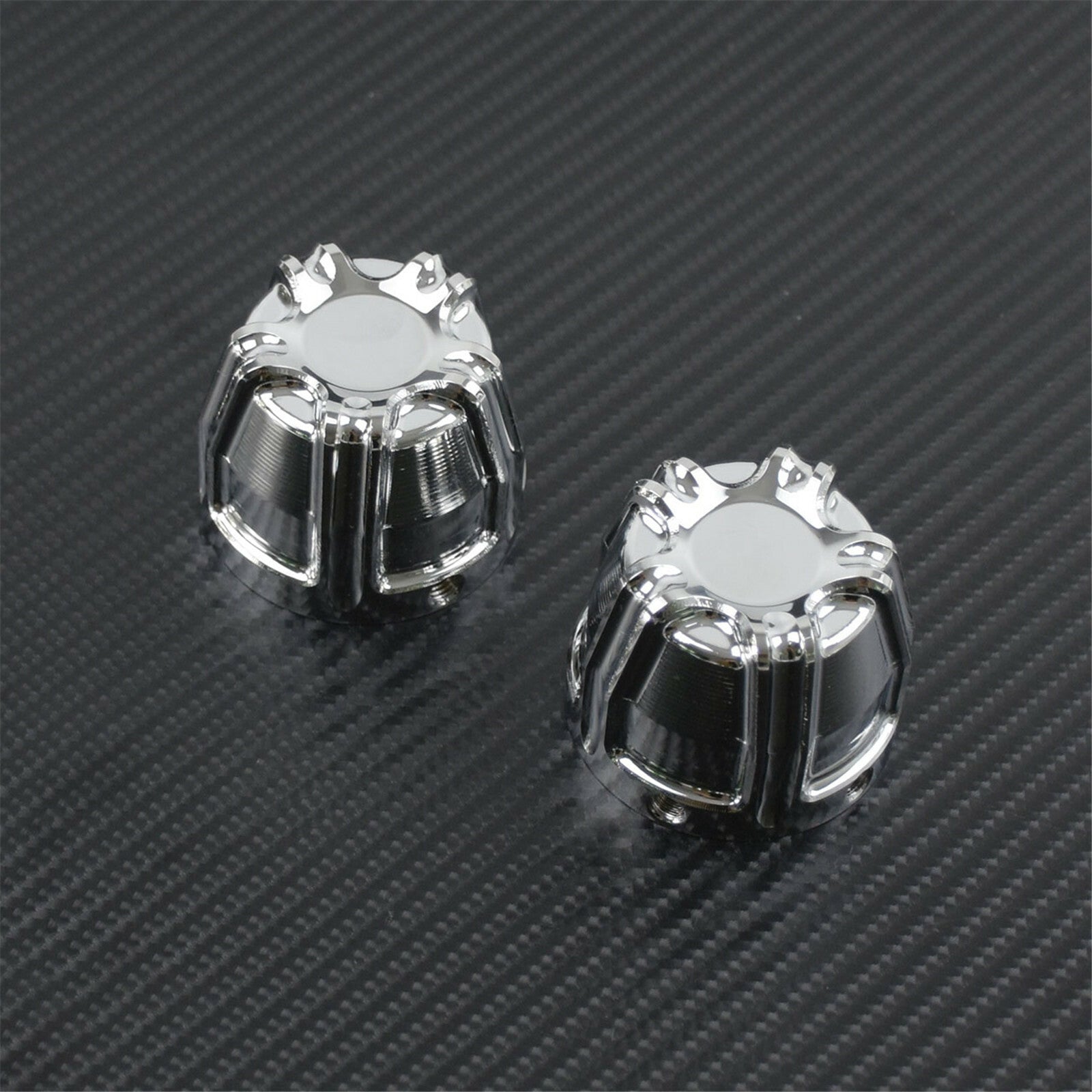 Chrome Front Axle Nut Cover Cap CNC Fit for Harley Softail Fat Boy Dyna Touring