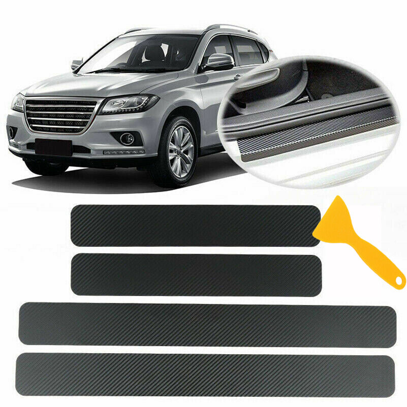 4-piece car door panel and window frame wear cover anti-scratch sticker accessories carbon fiber
