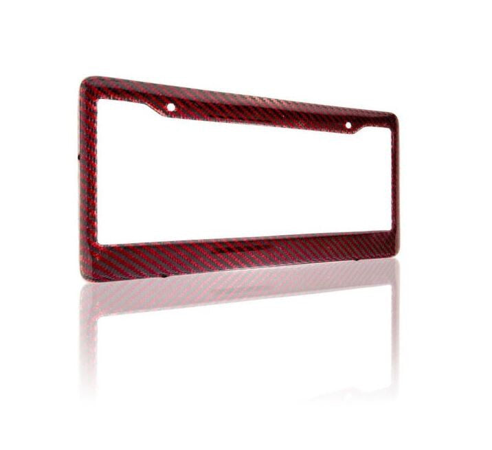 Red carbon fiber for Honda license plate frame cover cap rear boot