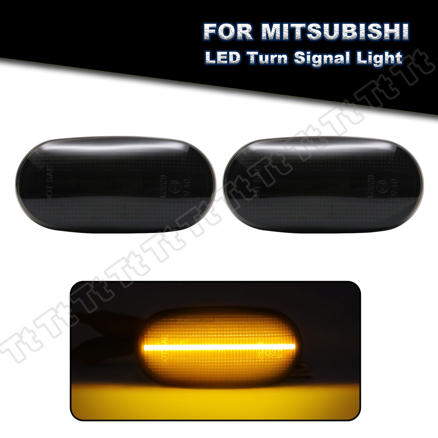 for Mitsubishi Lancer Evo L200 Pajero LED Side Marker Signal Lights Lamps Smoked