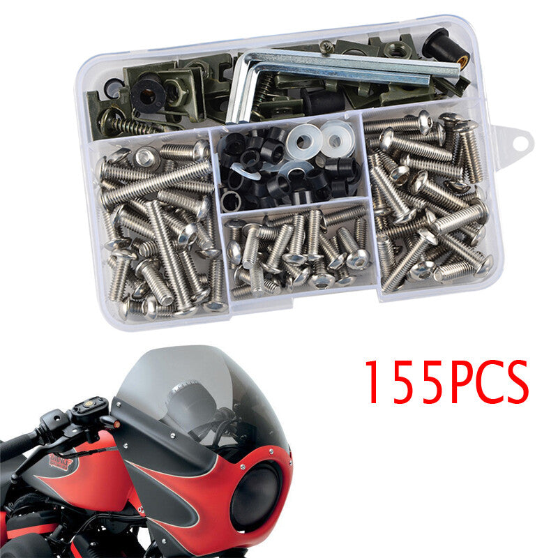 155¡Á Motorcycle Body Rectifier Bolt Plate Screw Nut Stainless Steel Thread Kit