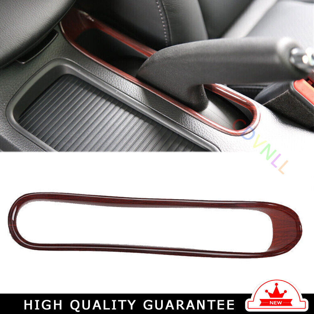 Middle Console Handbrake Set Cover Deco for Nissan Sentra 2013-19 Red Wood Grain