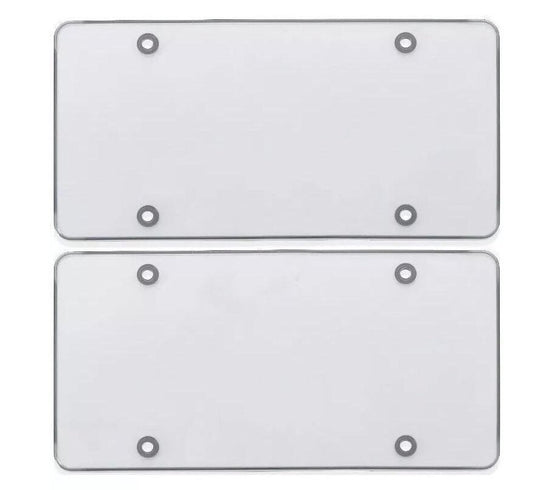 2-Piece Car Flat License Plate Frame Cover Front Cover Rear Trunk Transparent Suitable for Alfa Romeo