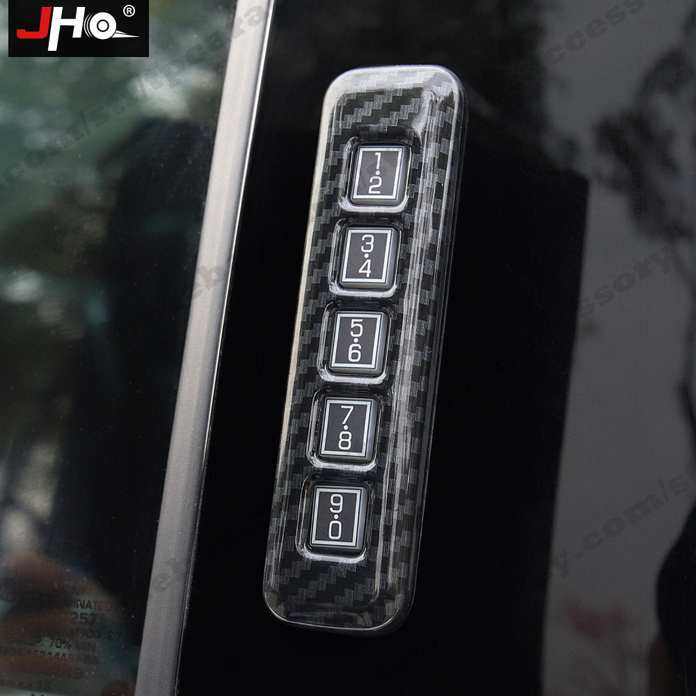 Car Door Lock Password Panel Cover Trim Carbon Fiber Black for Ford F150 2017+