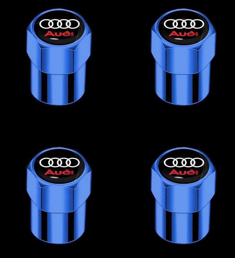 Carbon fiber leather blue car keychain/key ring with horseshoe buckle suitable for Audi for A6