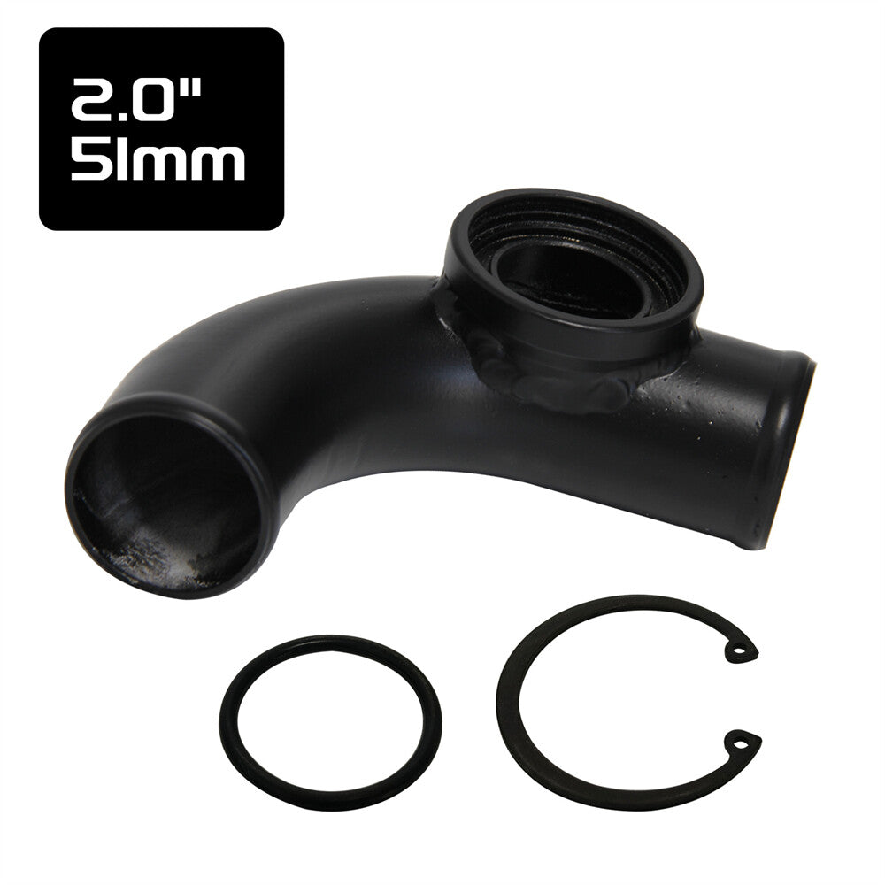90 Degree 2 51mm Flange Adapter Piping For HKS SQV BOV Blow Off Valve Tube Pipe
