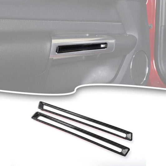 Suitable for 2015-2022 for Ford for Mustang carbon fiber interior door handle ring frame trim cover
