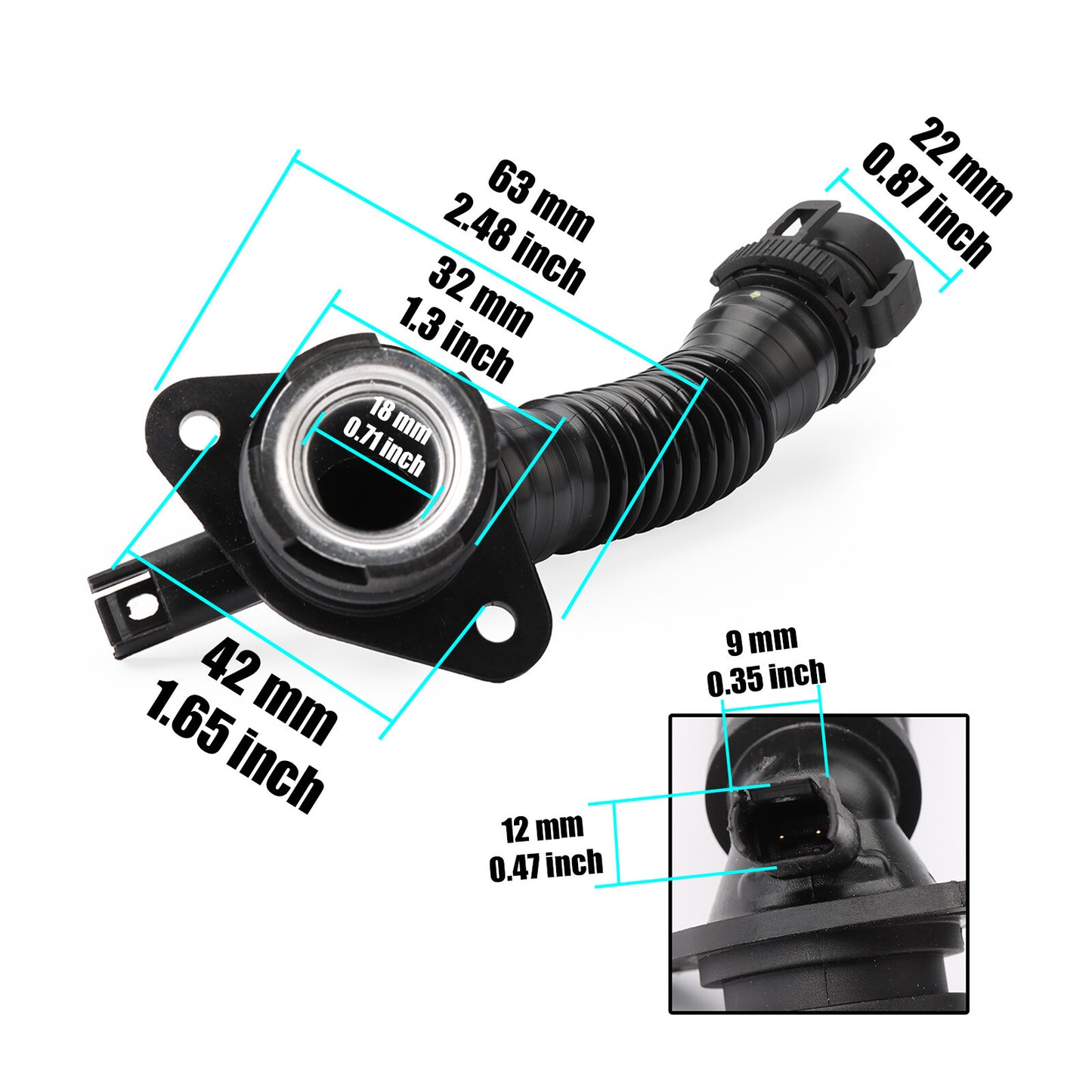 11127590163 for BMW N55 135I 135IS 335I 535I 640I 535I CrankCase Vent Hose 3.0L