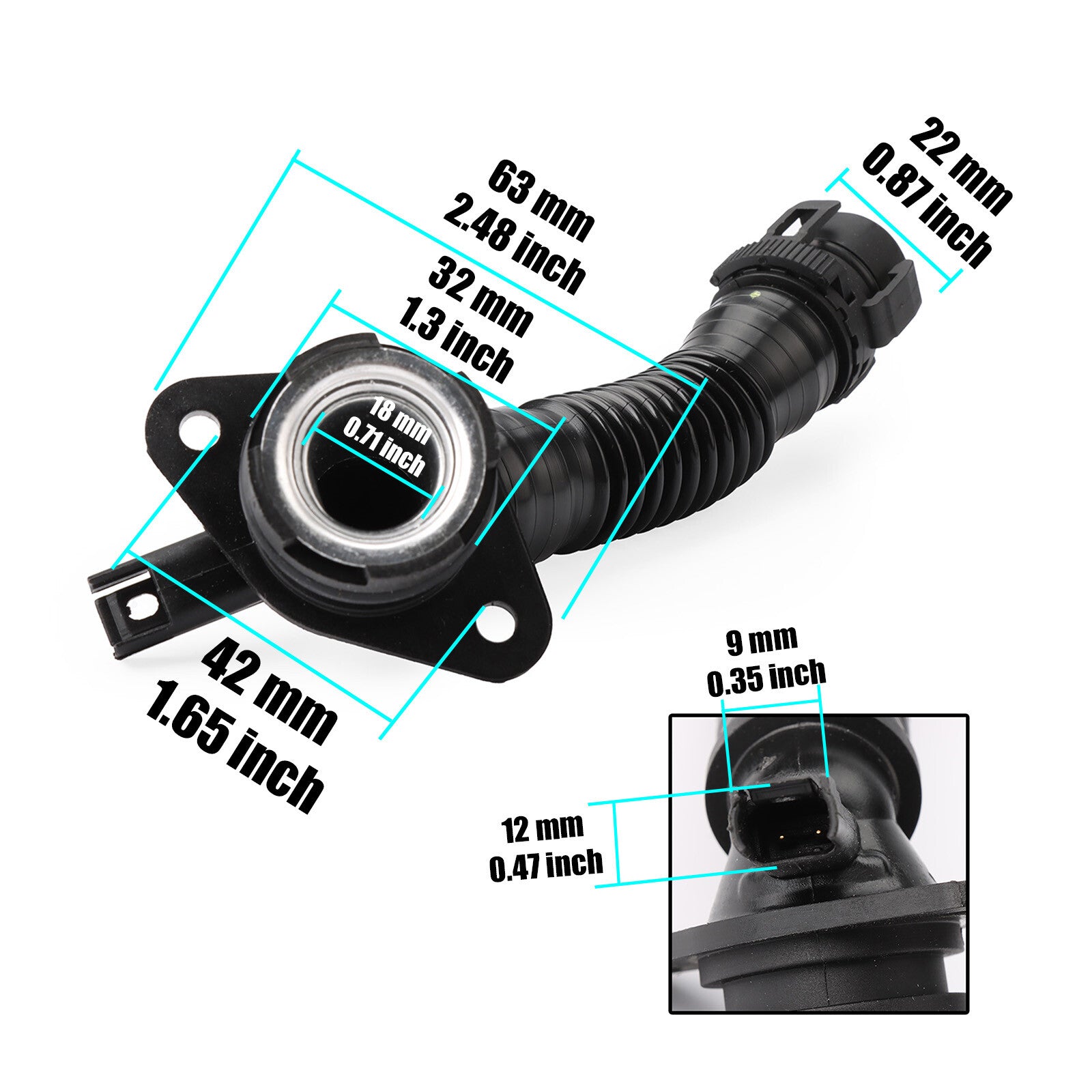 11127590163 for BMW N55 135I 135IS 335I 535I 640I 535I CrankCase Vent Hose 3.0L