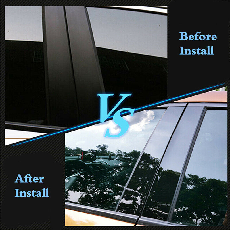 6 for Hyundai for Elantra 2021-2023 Glossy Black Car Pillar Post Door Window Trims