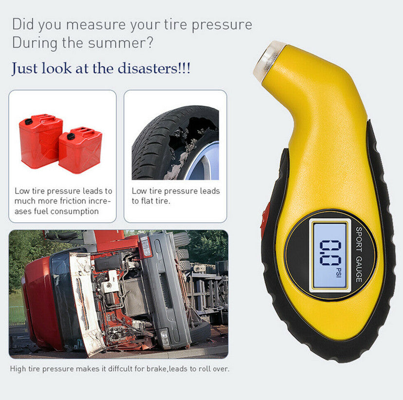 Digital tire pressure gauge LCD electronic testing tool suitable for Huidai for Kia