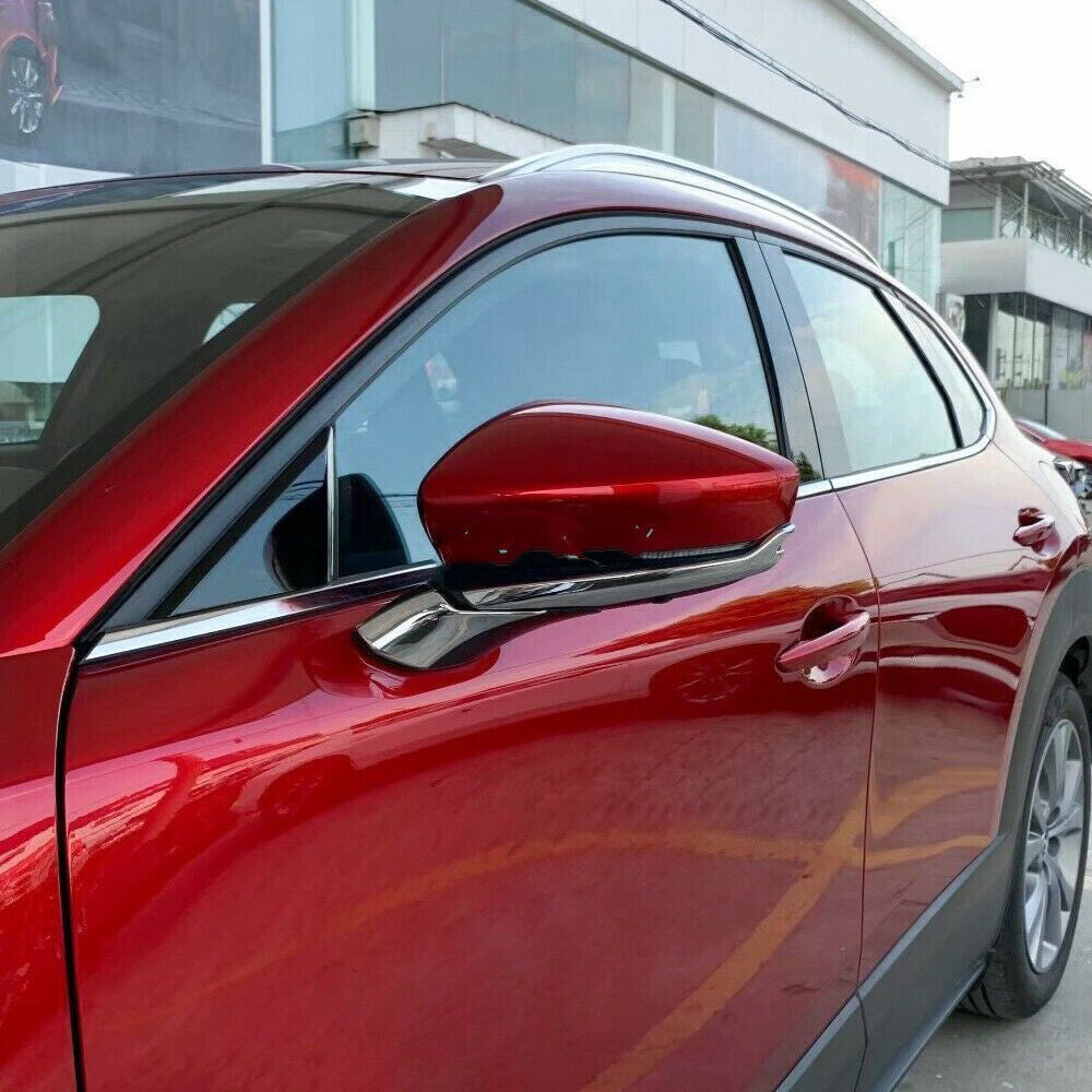 for Mazda CX-30 CX30 2020-2024 Chrome Exterior RearView Mirror Trim Strips Cover