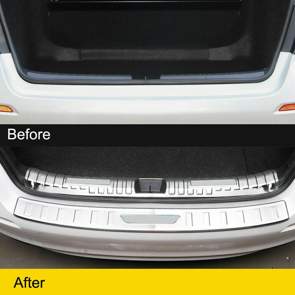 for Honda for Civic 2022-2023 Silver Rear Bumper Guard Sill Scuff Plate Cover Trim2