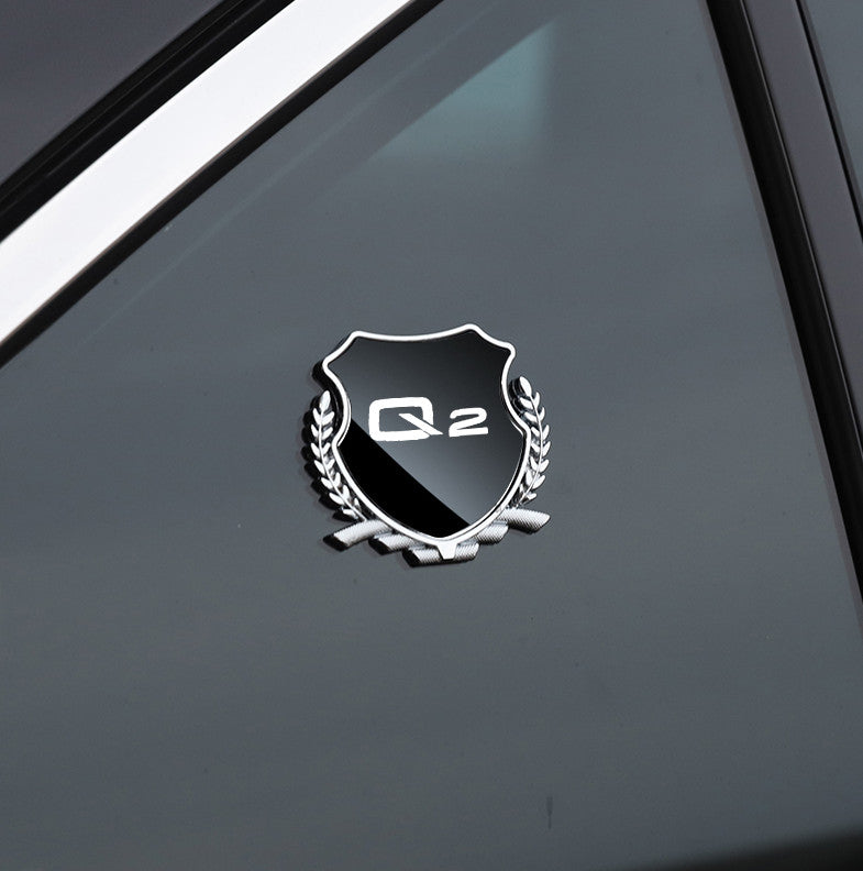 2-pack of black and silver car door lock protector stickers for Alfa Romeo Giulia 147