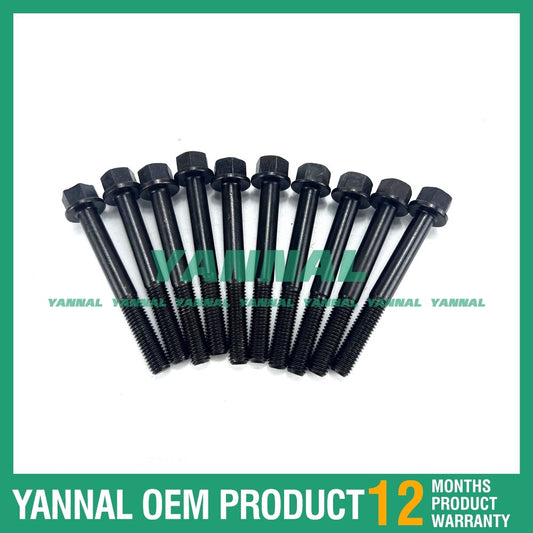 new 10x 1G772-03453 cylinder head bolts for Kubota V3307 engines.