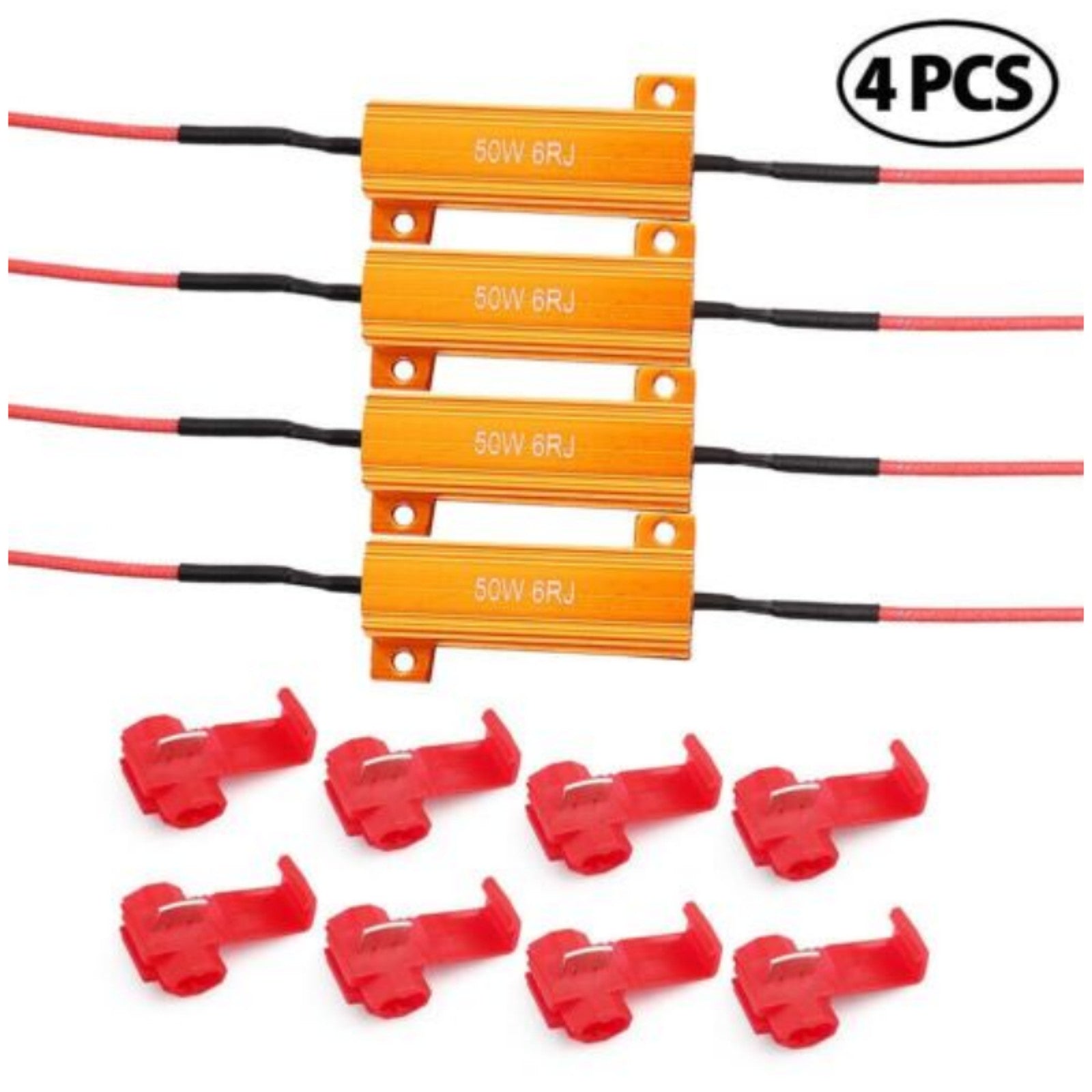 4pcs Load Resistor 50W 6RJ LED Decoder FIX Hyper Flash Turn Signal Blinker