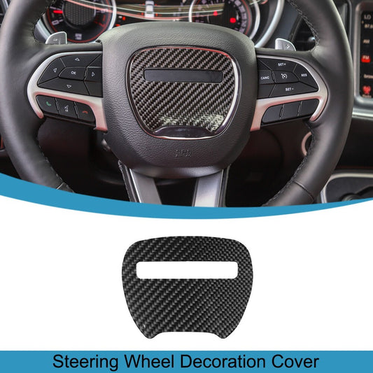Steering Wheel Cover Trim Stickers for Dodge for Challenger 2015-2020 Carbon Fiber