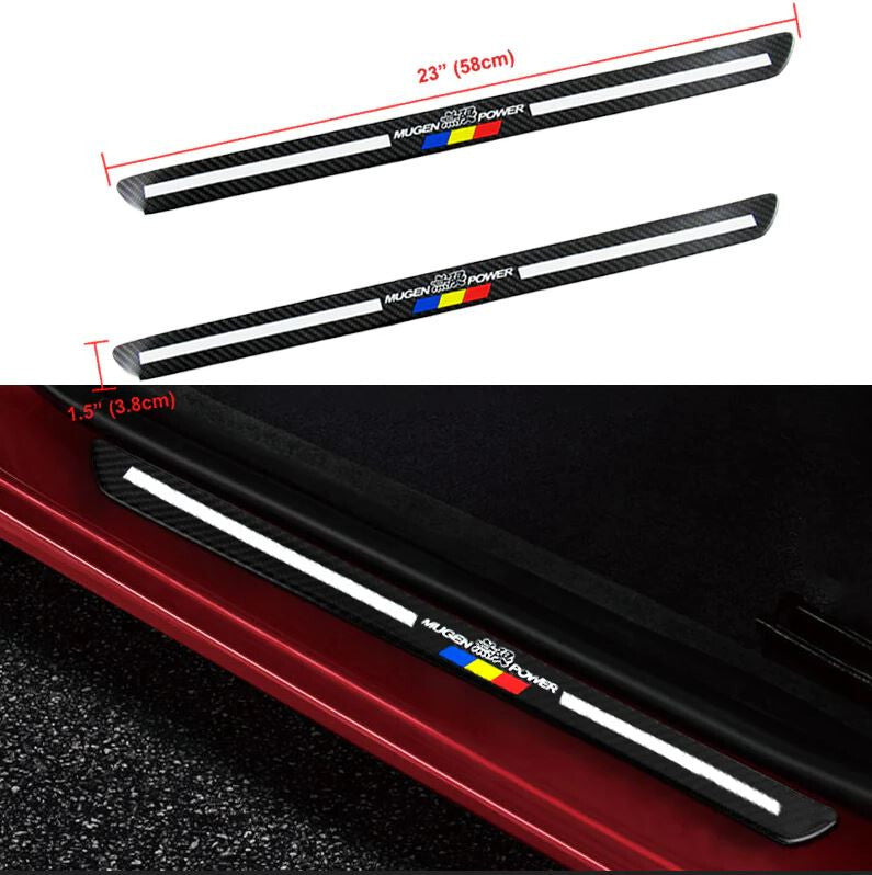 4-Piece Car Door and Window Protection Stickers, Badges, Cover Strips, Carbon Mugs for Toyota