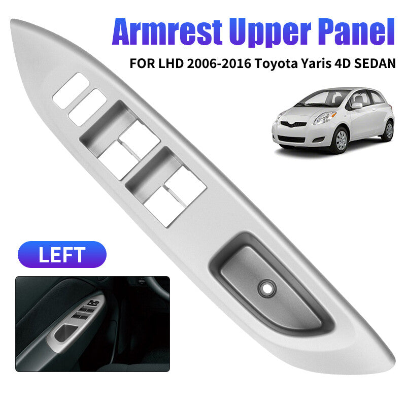 Master Power Window Switch Bezel Trim Silver for Toyota Yaris 4D Sedean 2006-16
