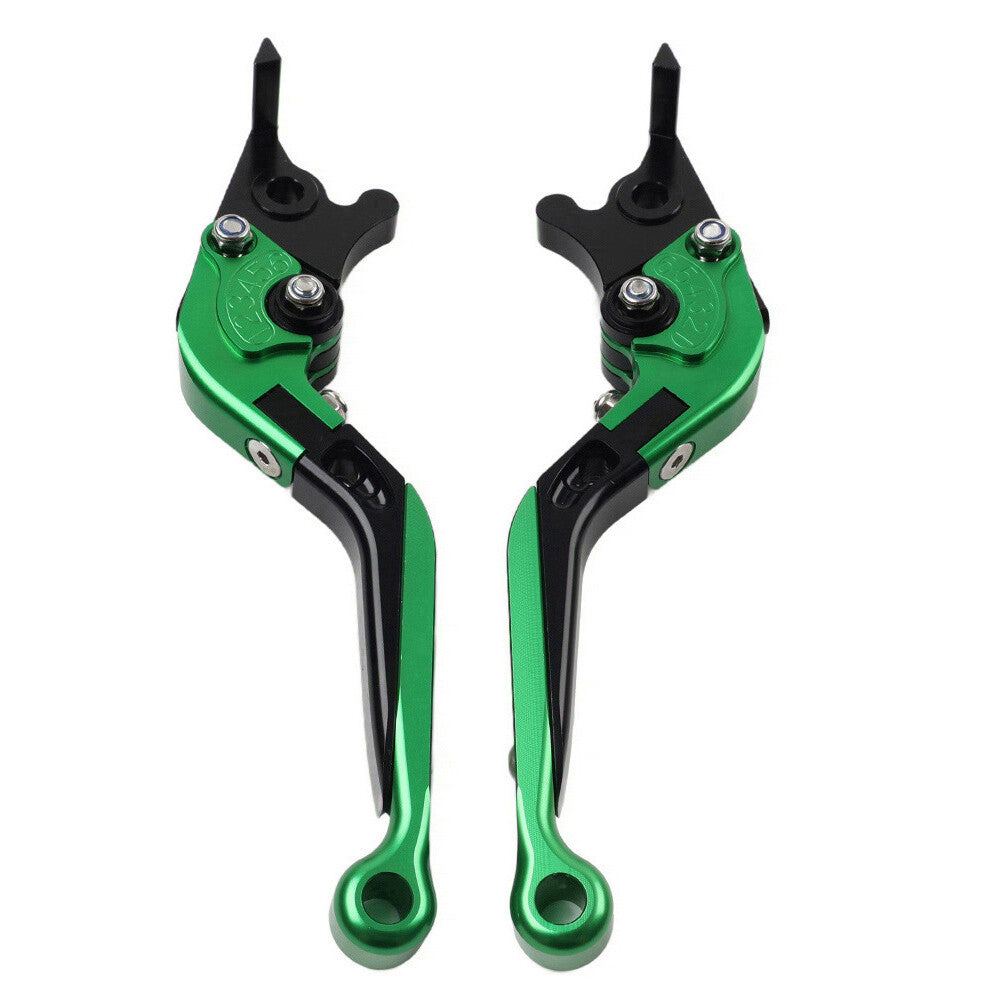 CNC Folding Extendable Brake Clutch Levers for Kawasaki ZX10R/RR/KRT 16-20 Green