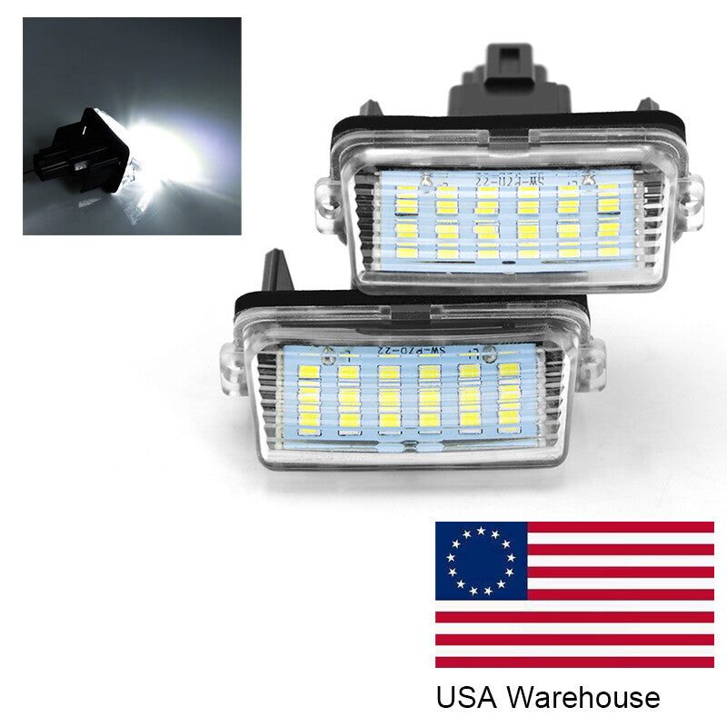 2pcs Car Led License Plate Lights Bulbs Lamps White for Toyota Crown for Camry Vios