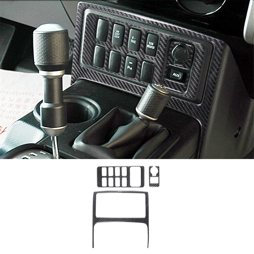 Central Control Button Panel Trim Carbon Fiber for Toyota FJ Curiser 2007-2021