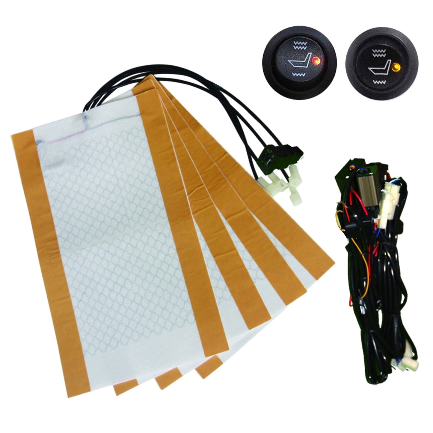 2 Universal Seats Install for Seat Heater Kit Round Switch Side Flap Heated for Seat AT