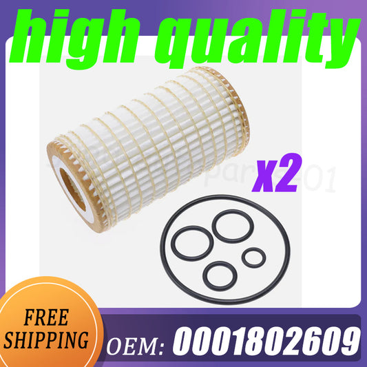 2-piece engine oil filter suitable for Mercedes-Benz C-Class, CLK, CLS, EG, GLK, ML, R, S-Class