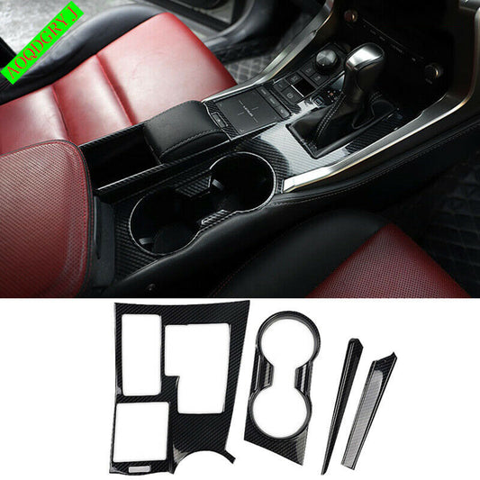 4P Carbon Fiber Look Gear Shift Panel Trim Cover for LEXUS NX200t 300h 2015-2021