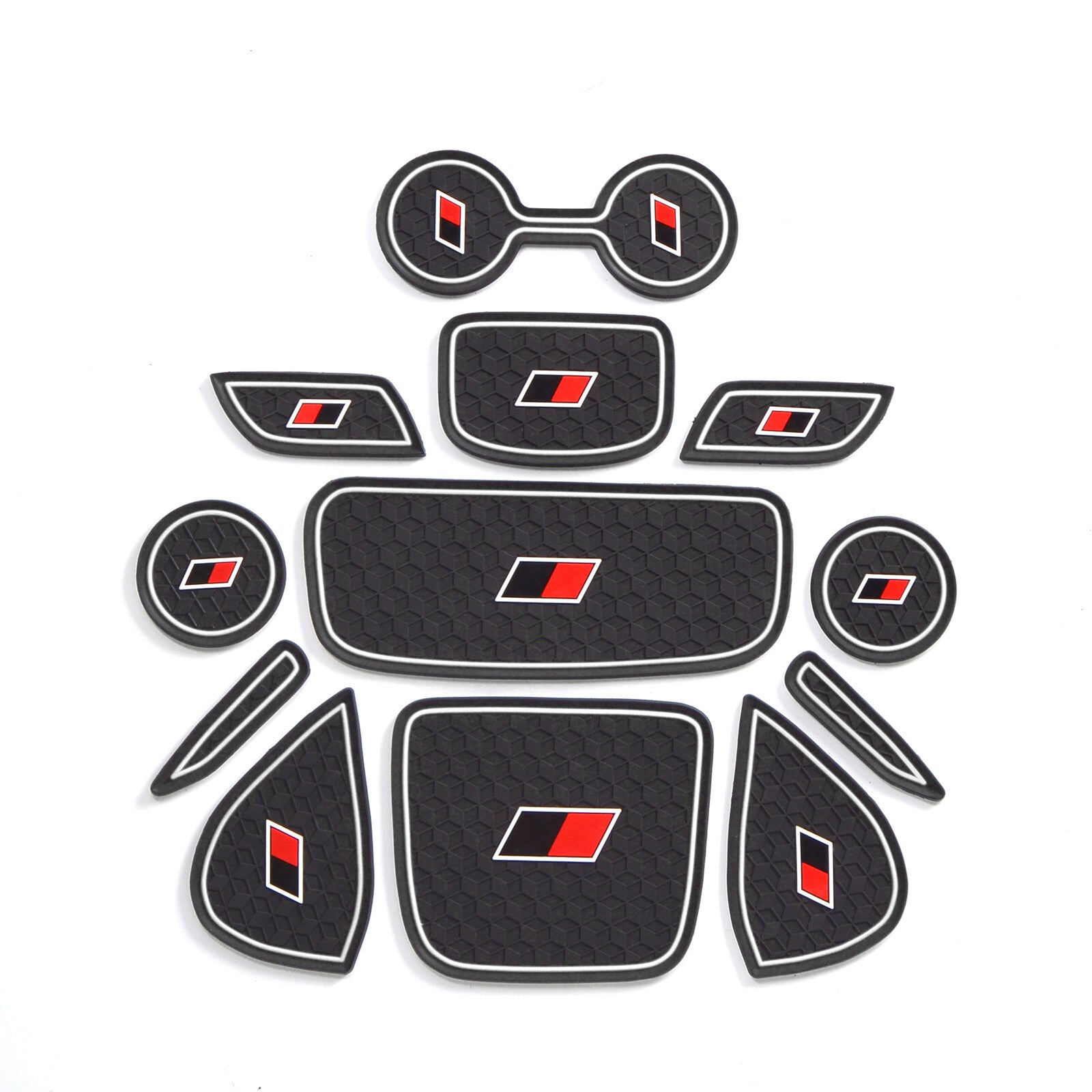 Accessories for Toyota Yaris 2020 2021 Hybrid GR Sport Gate Slot Cup Mat WHTIE